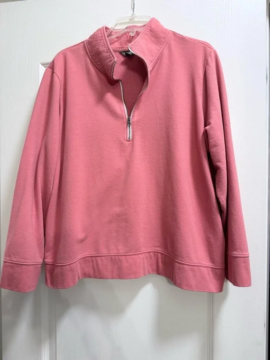 Eddie Bauer Coral Quarter-Zip Pullover - Picture 2 of 5